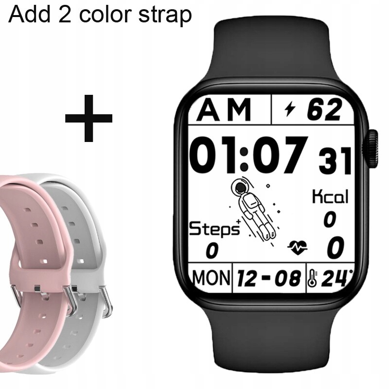 Unisex hodinky - Smartwatch Watch-čierno pridať ružovú bielu farbu