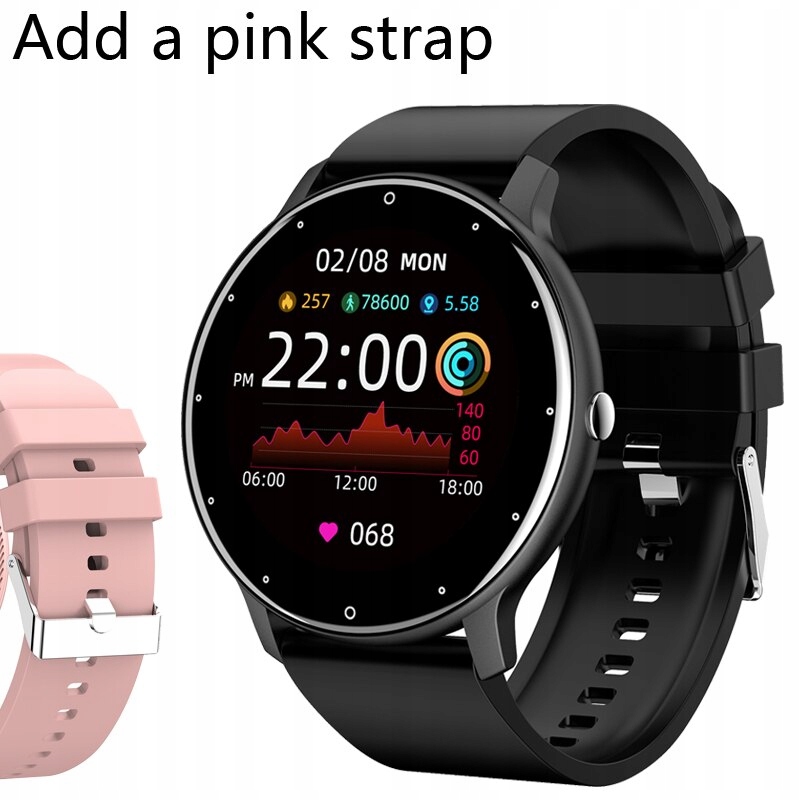 Unisex hodinky - Smartwatch Watch-čierno pridať ružovú farbu