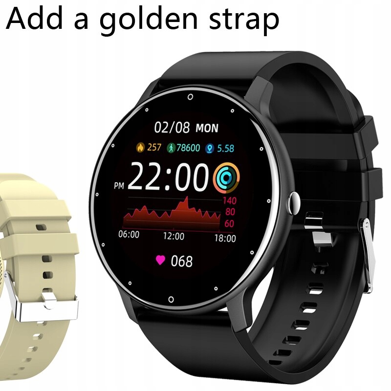 Unisex hodinky - Smartwatch Watch-čierno pridať zlatý