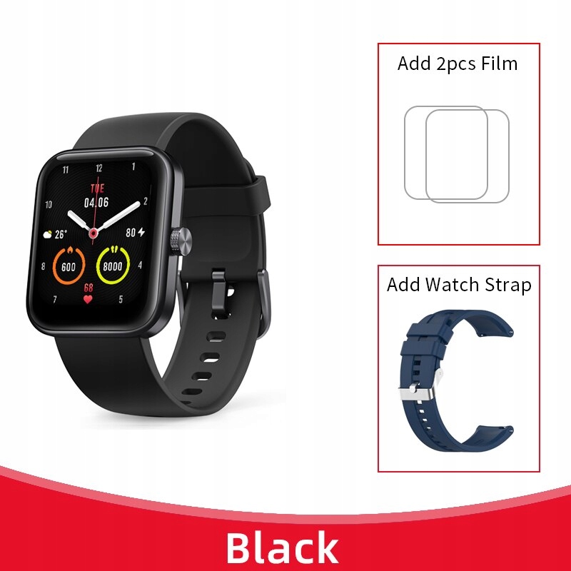 Unisex hodinky - Smartwatch Watch-čierna a modrý remienok