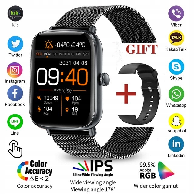 Unisex hodinky - Smartwatch Watch-čierny pás