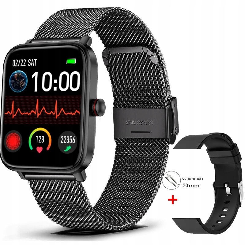 Unisex hodinky - Smartwatch Watch-čierny oceľový pás 1