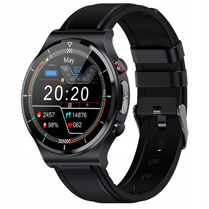 Unisex hodinky - Smartwatch Watch-čierno kožený remienok