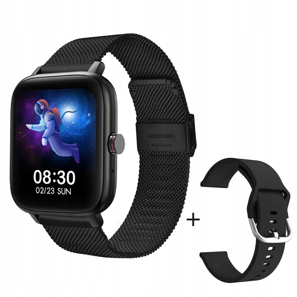 Unisex hodinky - Smartwatch Watch-Black s čiernou farbou