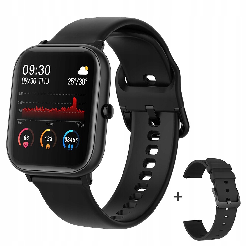 Unisex hodinky - Smartwatch Watch-Black s pásom