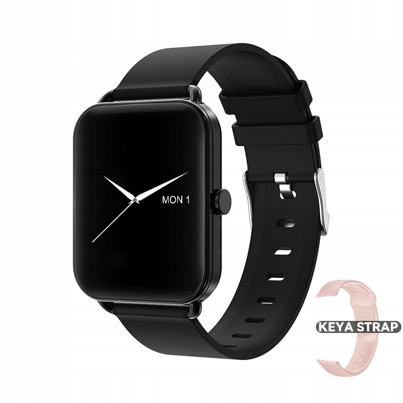 Unisex hodinky - Smartwatch Watch-Black s ružovou farbou