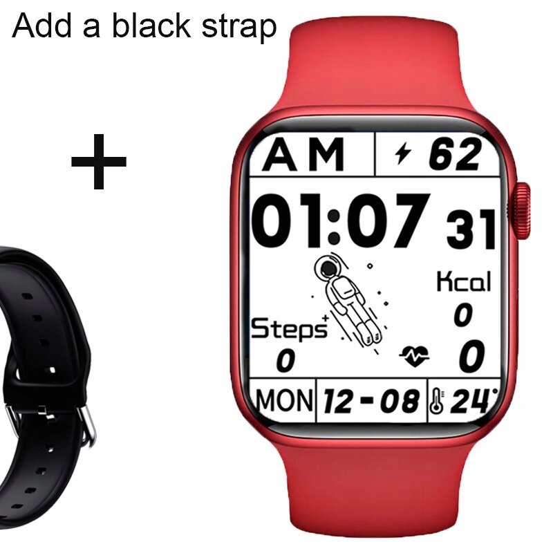 Unisex hodinky - Smartwatch hodinky-červeno-add-čierna