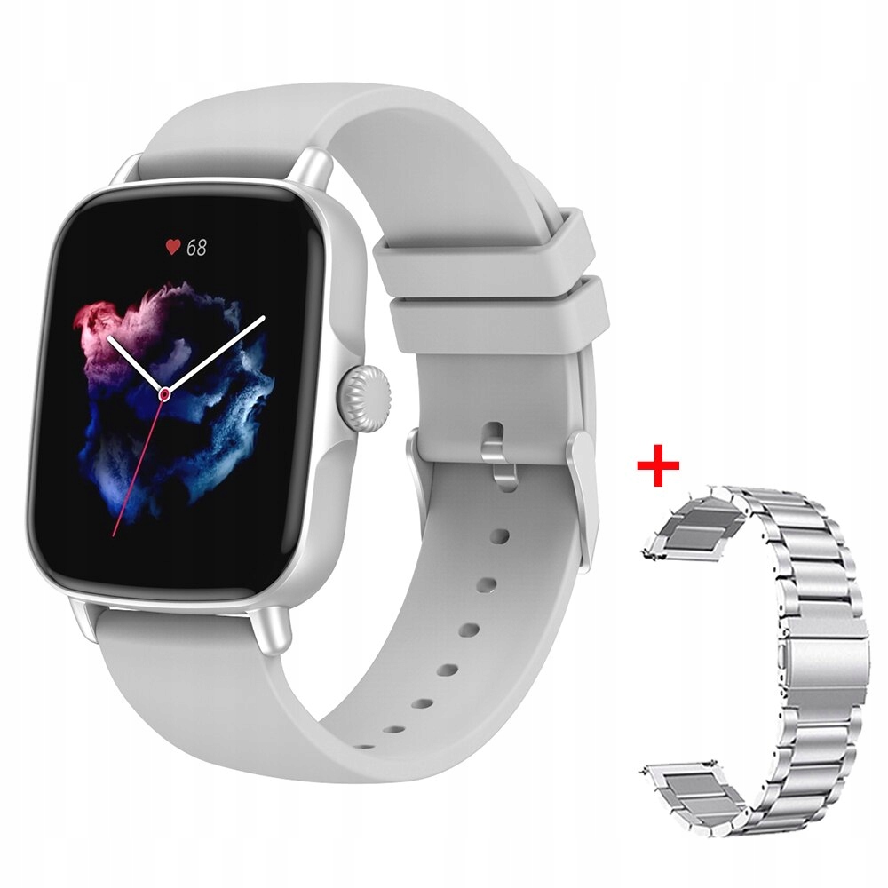 Unisex hodinky - Strieborné kovové hodinky Smartwatch