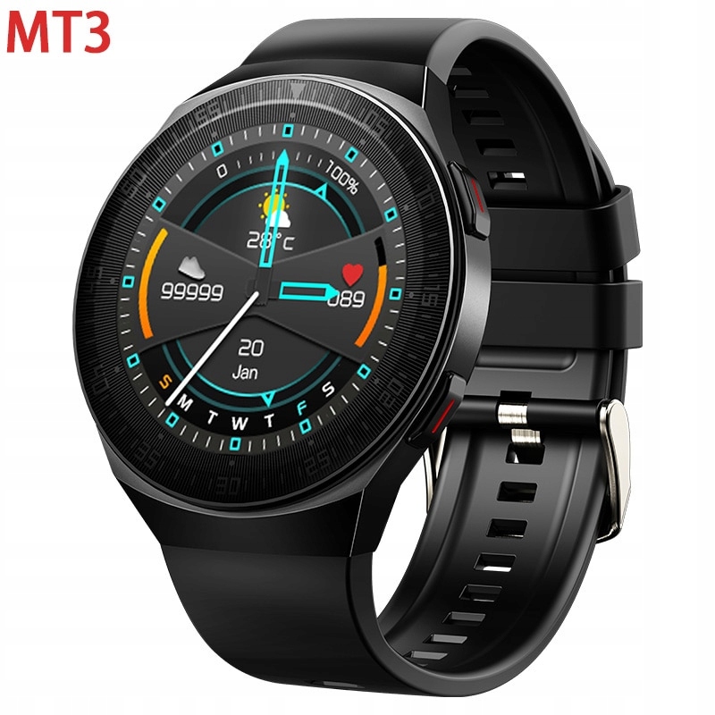 Unisex hodinky - Smartwatch Watch-Mt3 Black Silica Standard