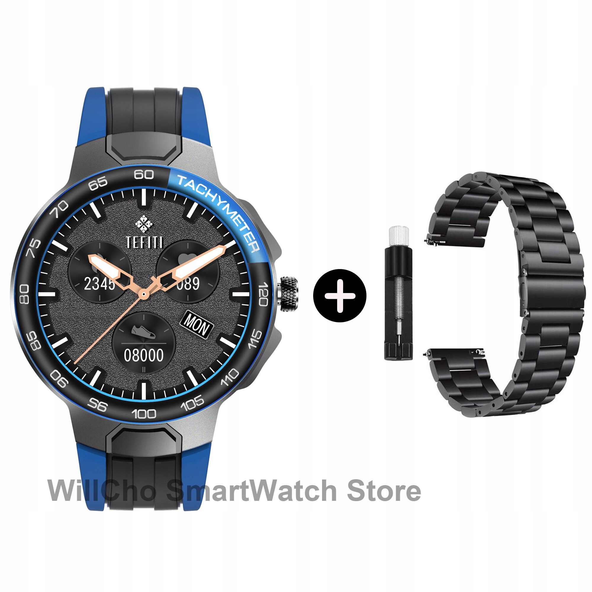 Unisex hodinky - Smartwatch Watch-Blue oceľ
