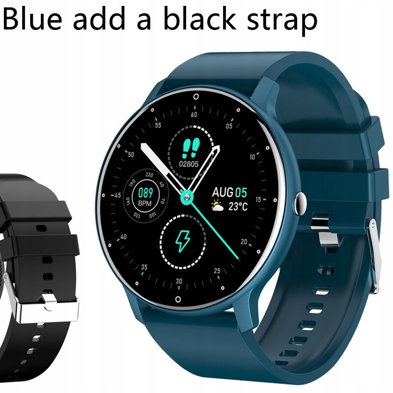 Unisex hodinky - Smartwatch Watch Niebeski-Add-Black