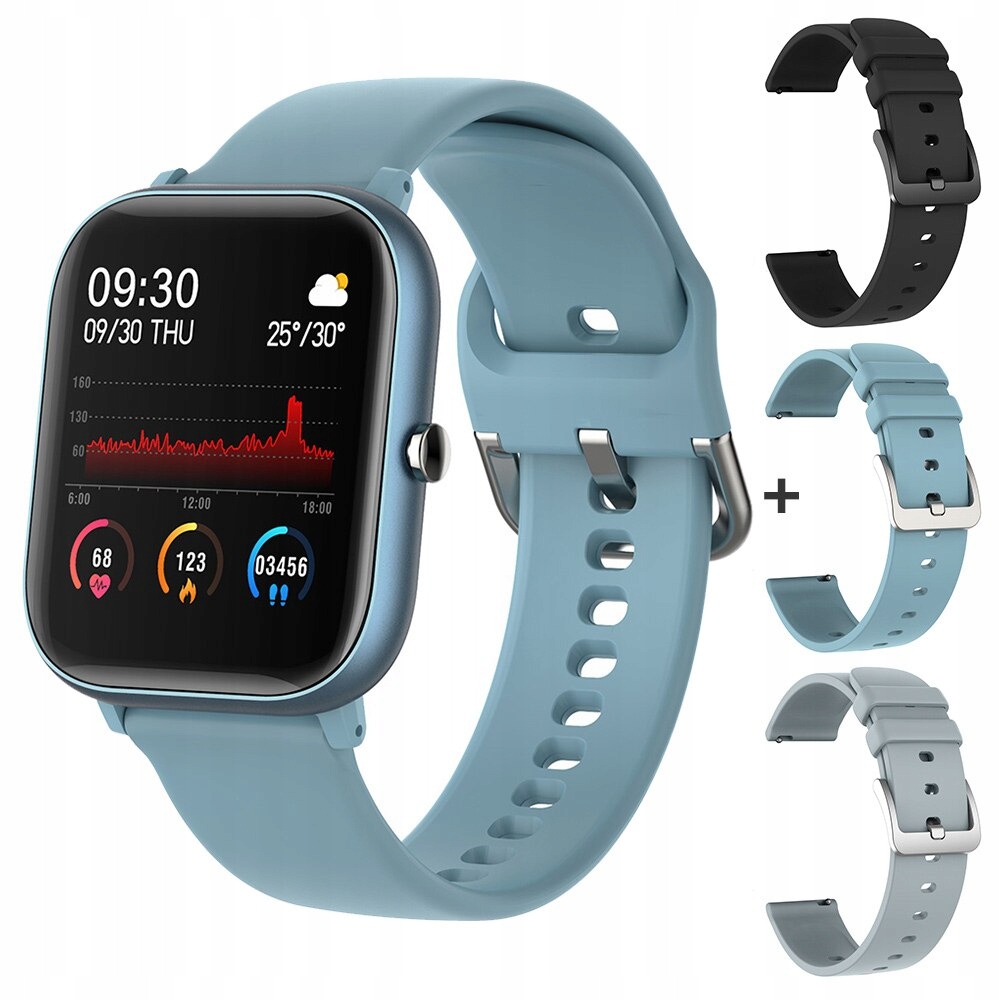 Unisex hodinky - Smartwatch Watch-Blue s 3 pruhmi