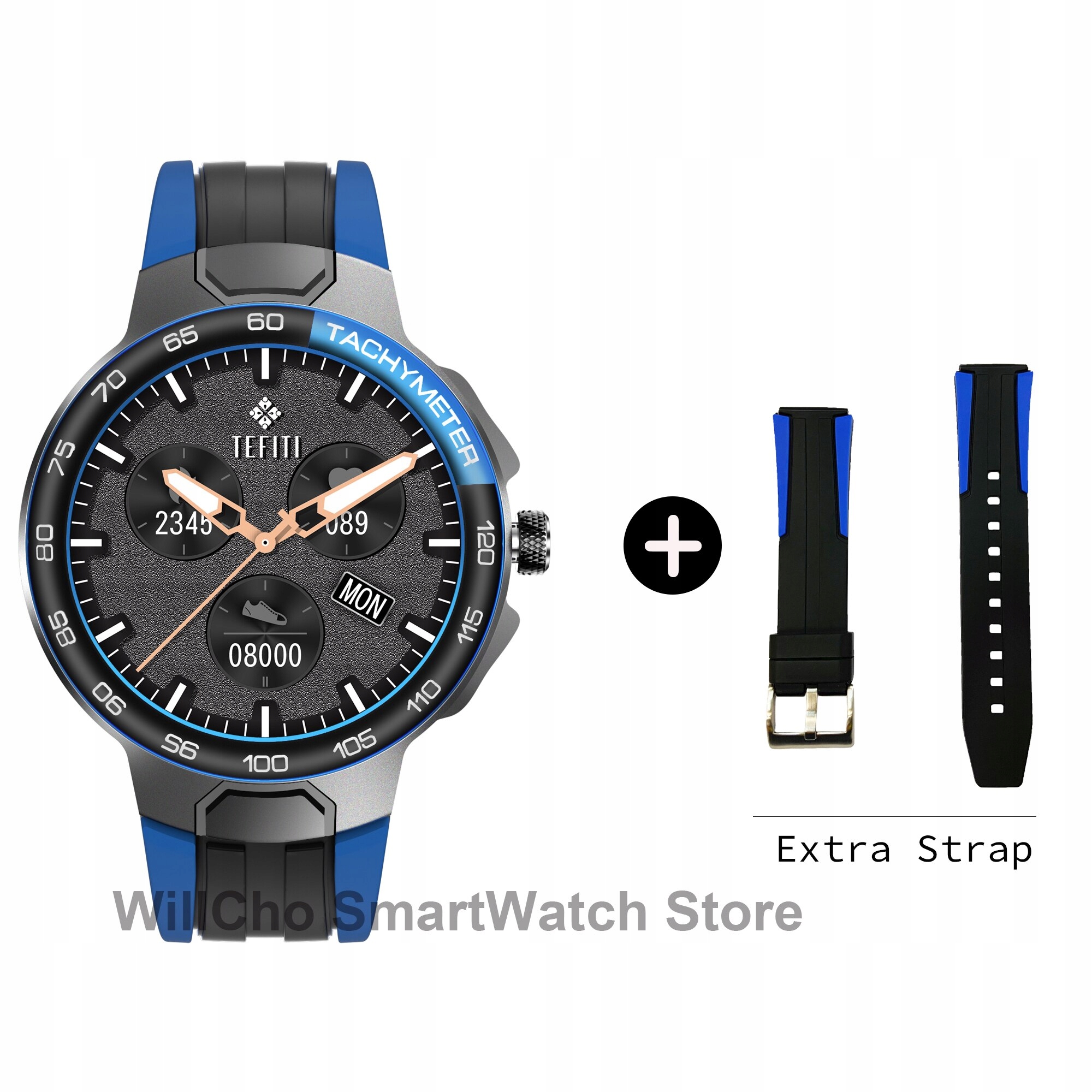 Unisex hodinky - Smartwatch Watch-Blue-Silikone