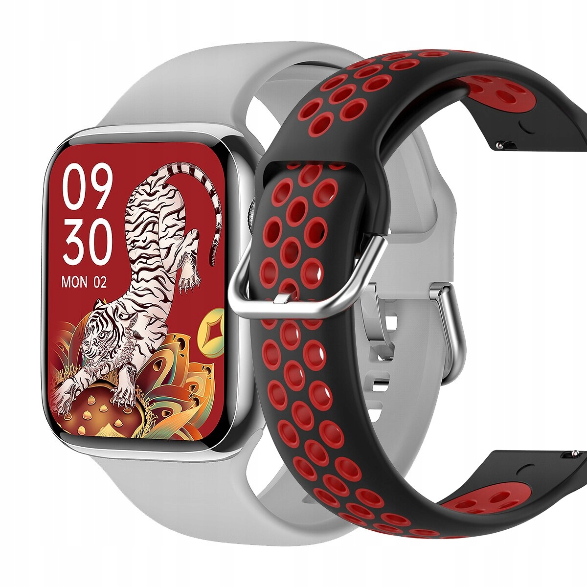Unisex hodinky - Smartwatch Watch-pd7 biela pridajte červenú farbu
