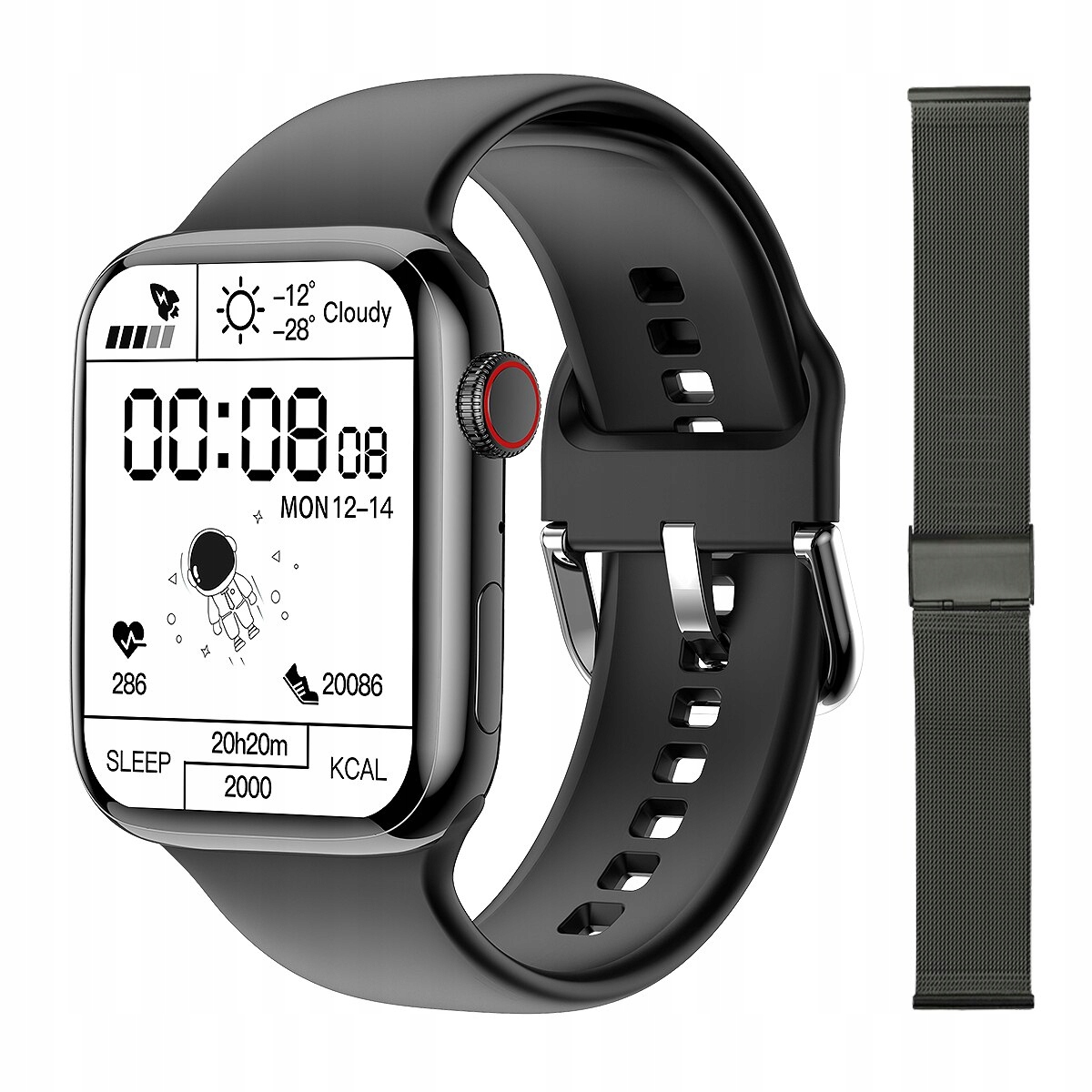 Unisex hodinky - Smartwatch Watch-pd7 čierna pridajte čiernu farbu