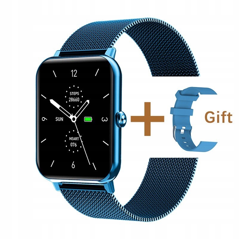 Unisex hodinky - Blue Smartwatch-Blue Mesh