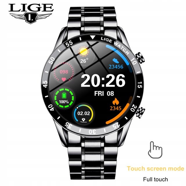 Unisex hodinky - Smartwatch Watch-Pasek Steel Czarny2