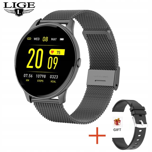 Unisex hodinky - Smartwatch Watch-Pasek s 2 čiernou sieťou