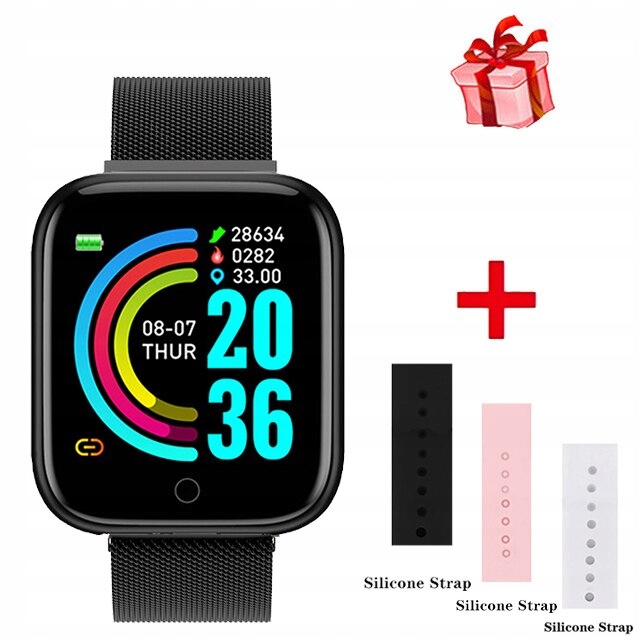 Unisex hodinky - Smartwatch Watch-Pasek BK 3 oceľ