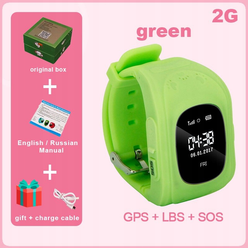 Unisex hodinky - Smartwatch Watch-Q50 Green GPS Ruská verzia