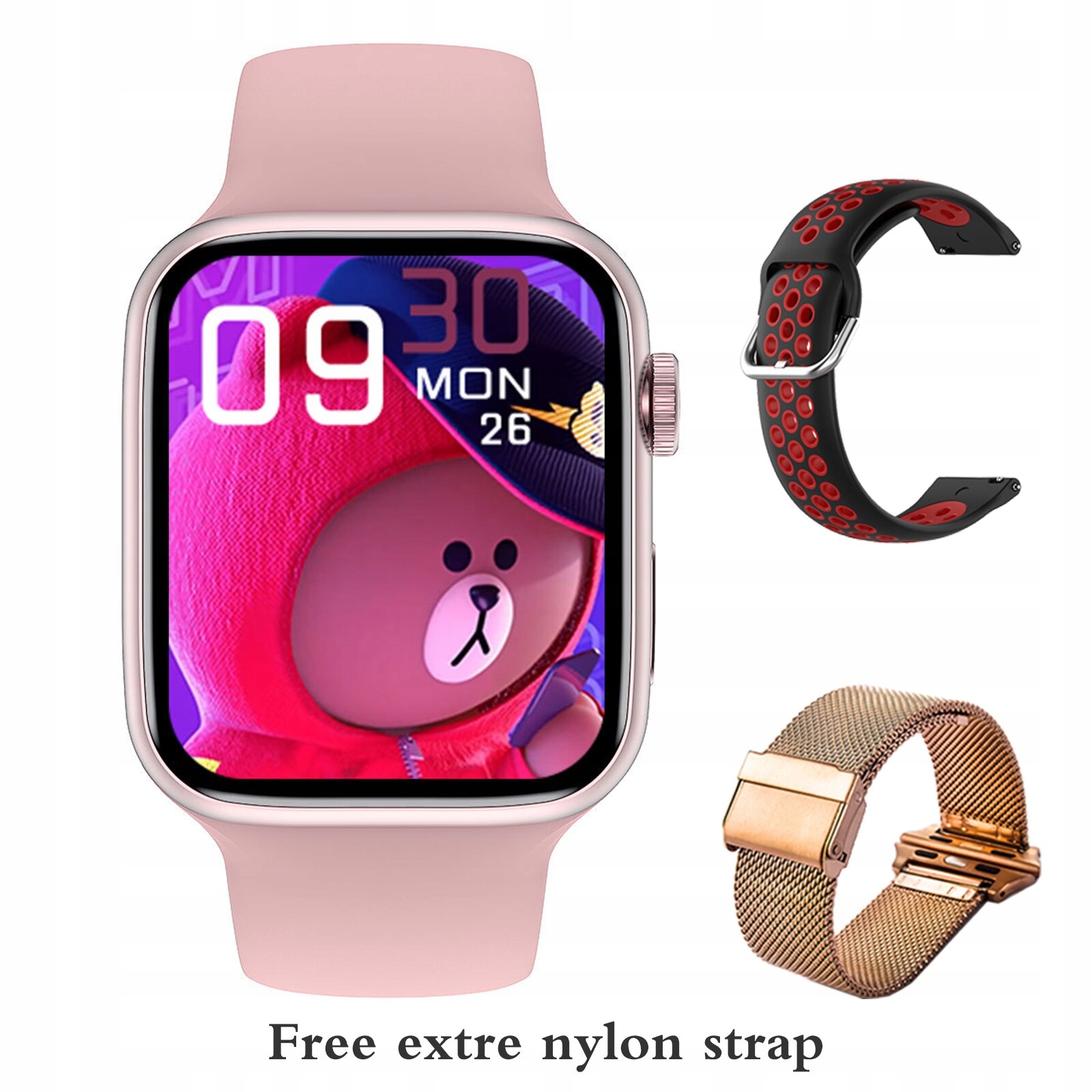 Unisex hodinky - Smartwatch Watch-Pink Set 4 44 mm GW67 Plus