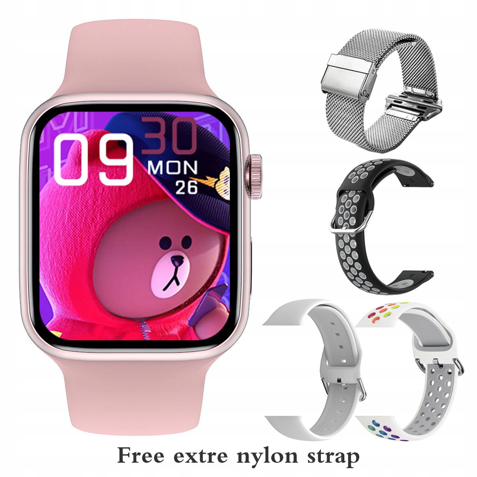 Unisex hodinky - Smartwatch Watch-Pink Set 8 44 mm GW67 Plus