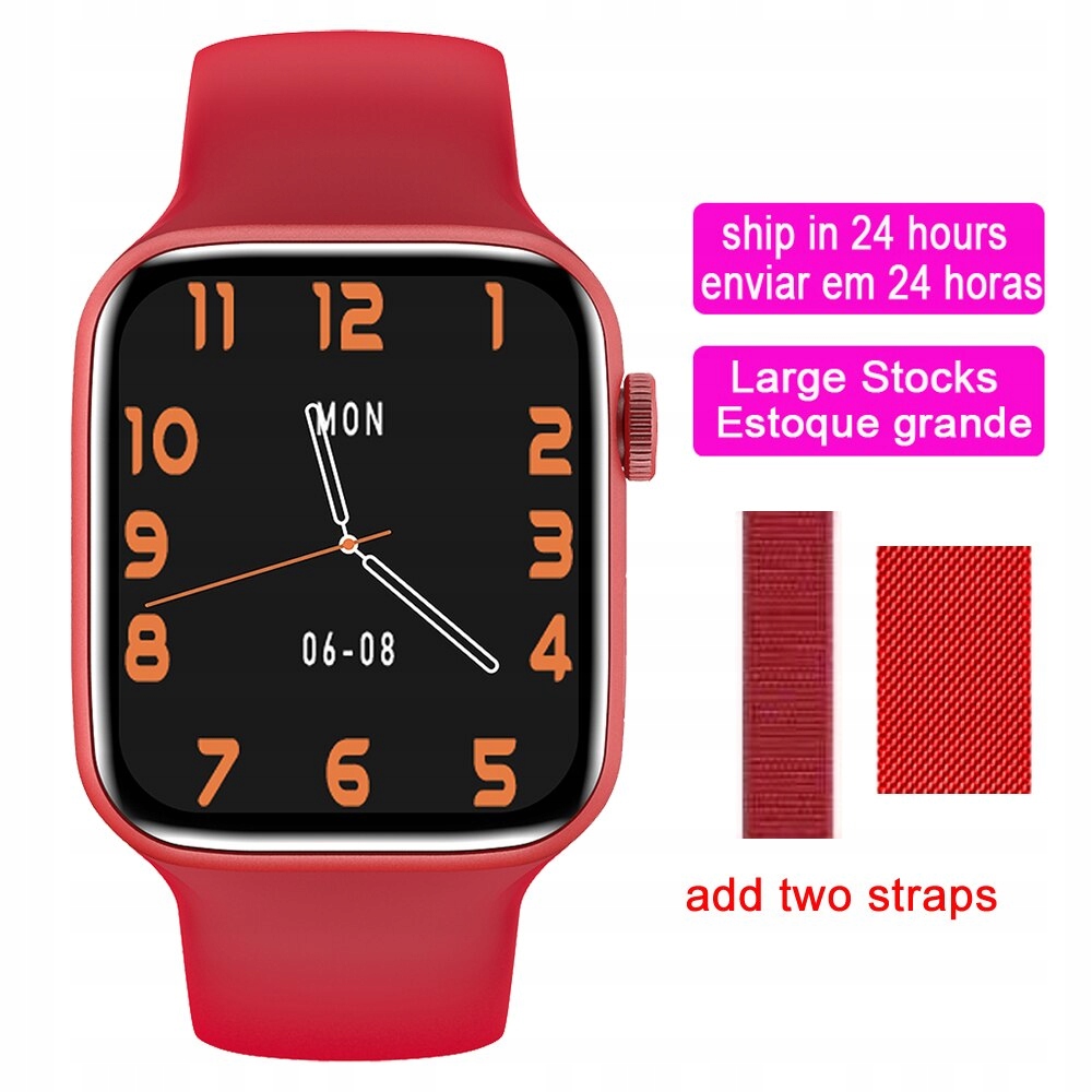 Unisex hodinky - Smartwatch Watch-RedAdd2straps 12