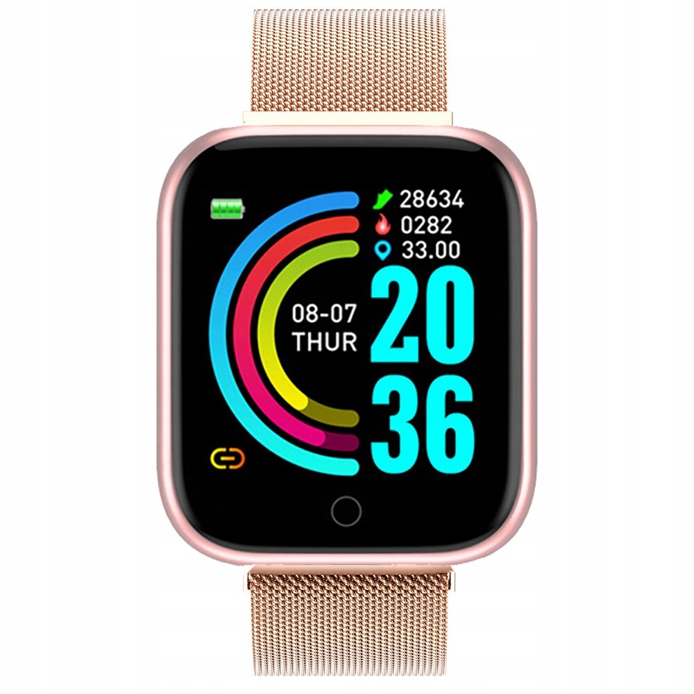 Unisex hodinky - Smartwatch Watch-ružová oceľ
