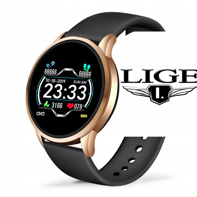 Unisex hodinky - Smartwatch Watch-ružovo-zlato čierna