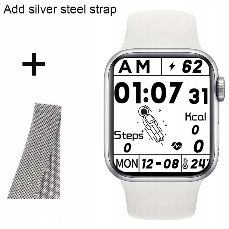 Unisex hodinky - Smartwatch Watch-Sr Pridajte striebornú oceľ