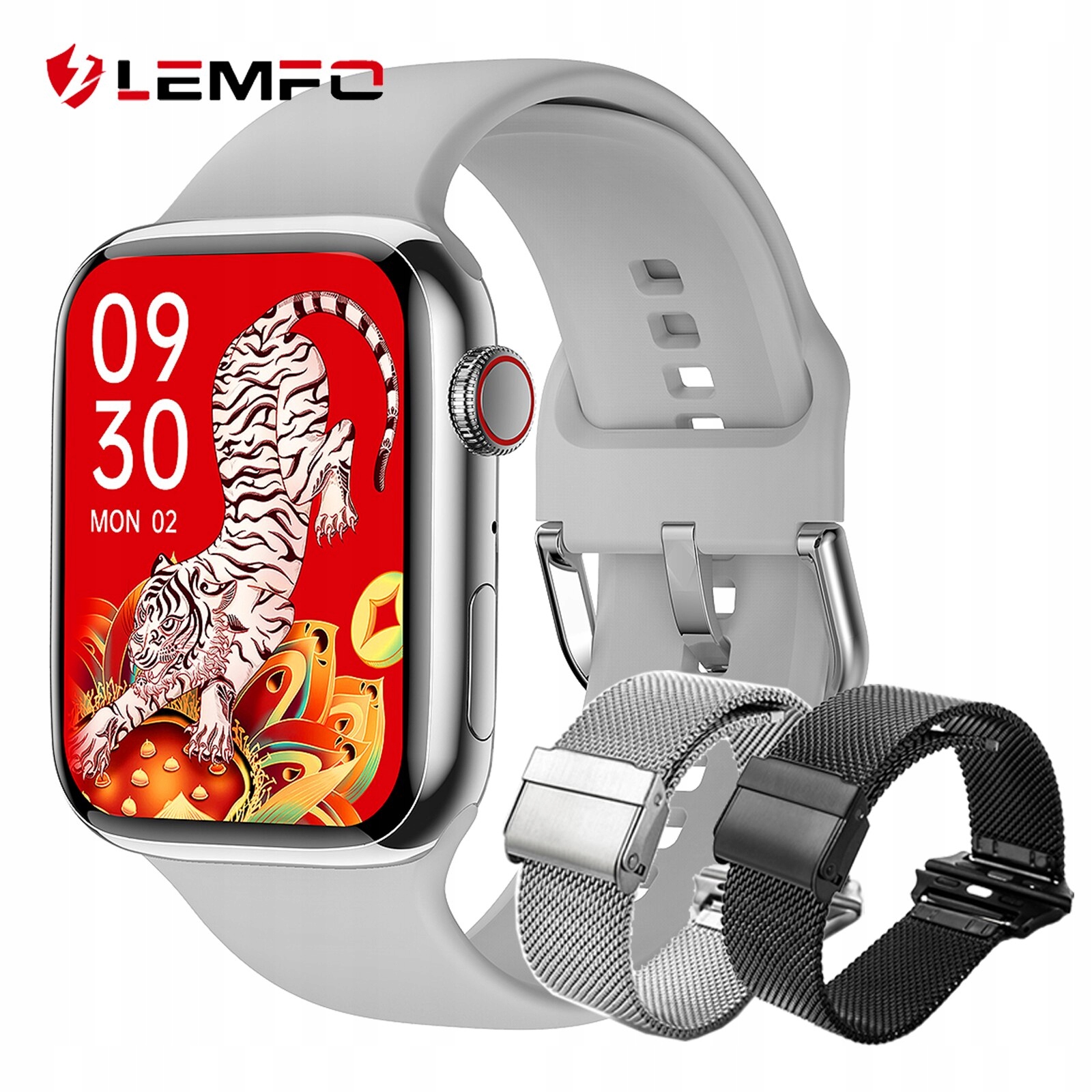 Unisex hodinky -  Smartwatch Watch-Srebry Set 10 44 mm pd7max