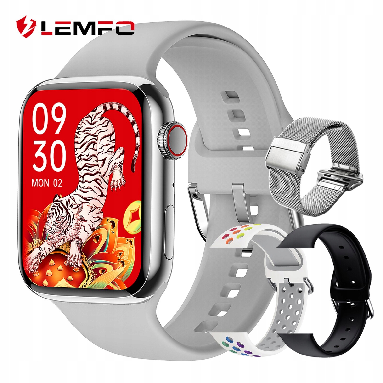 Unisex hodinky - Smartwatch Watch-Silver Set 12 44 mm pd7max