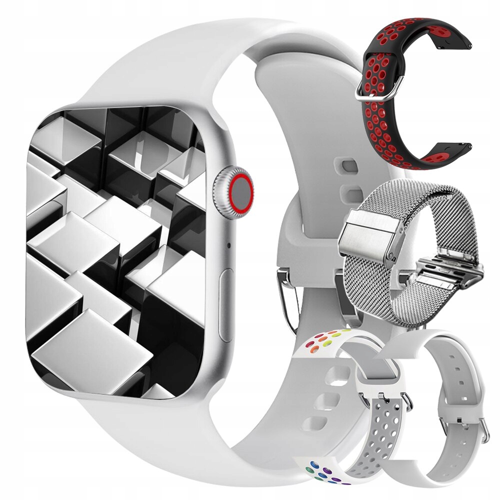 Unisex hodinky - Smartwatch Watch-Srebrry set 7 44 mm
