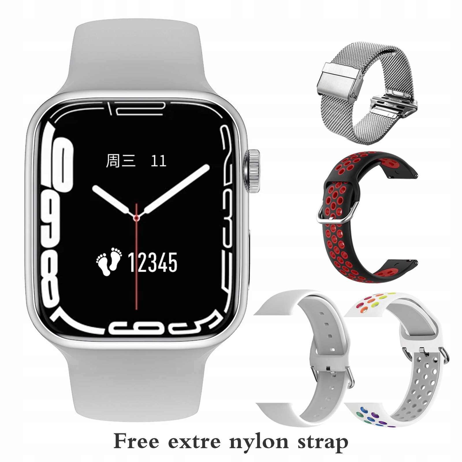 Unisex hodinky - Smartwatch Watch-Srebrry Set 7 44 mm GW67 Plus