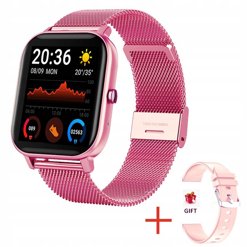 Unisex hodinky - Smartwatch Watch-ICing s červenou farbou