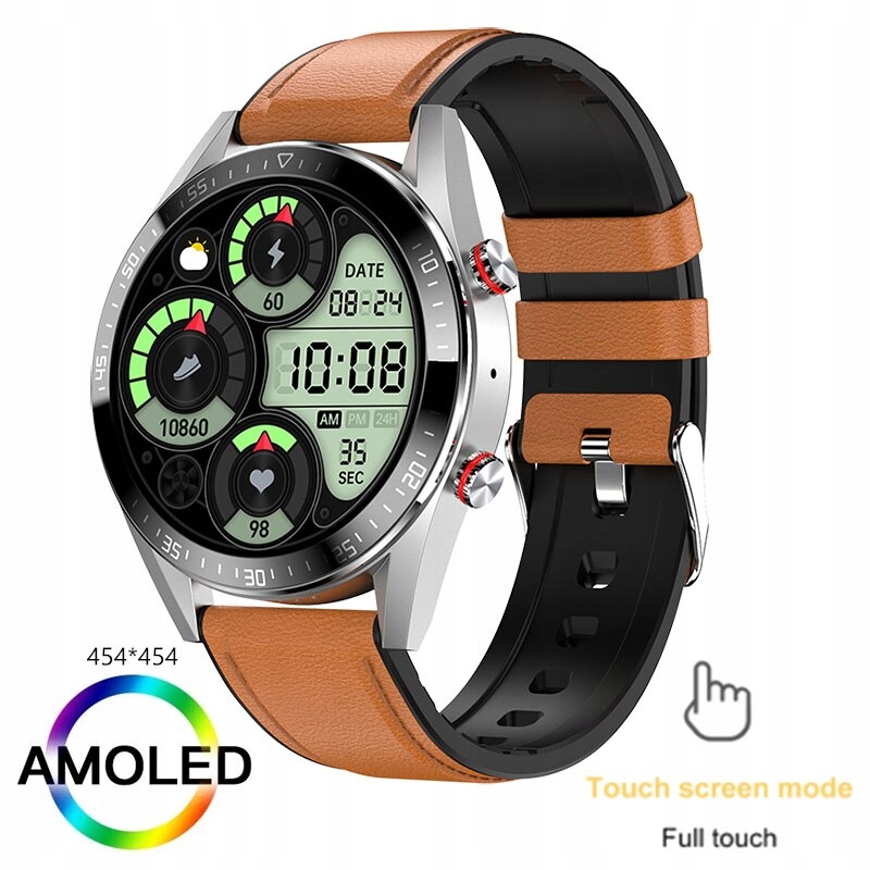 Unisex hodinky - Smartwatch Watch-Leather Brown
