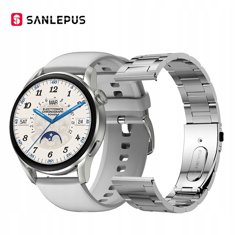 Unisex hodinky - Smartwatch Watch-Silver Double Stripes