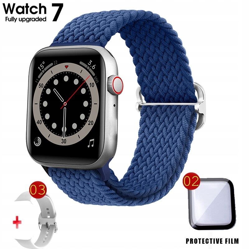 Unisex hodinky - Smartwatch Watch-Silver Blue Nylon