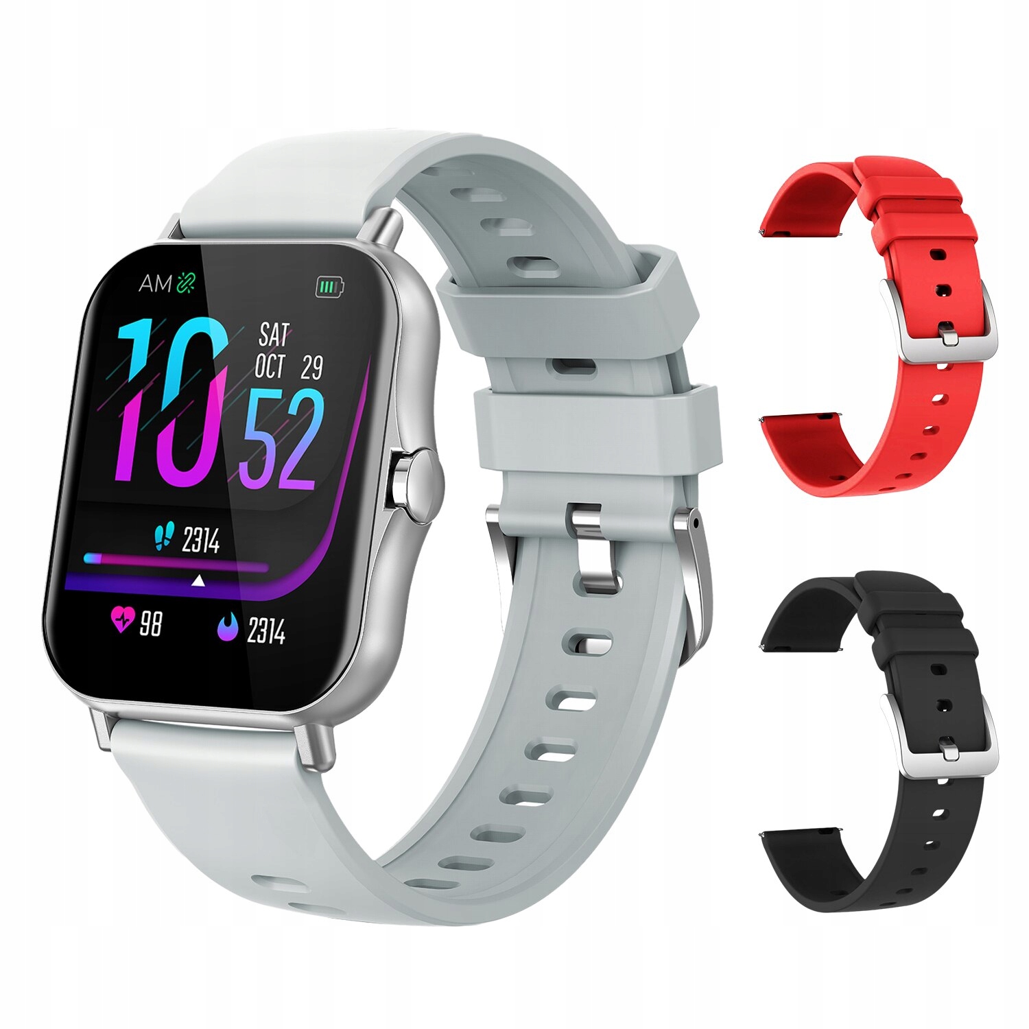 Unisex hodinky - Smartwatch Watch-Silver s 2 pruhmi