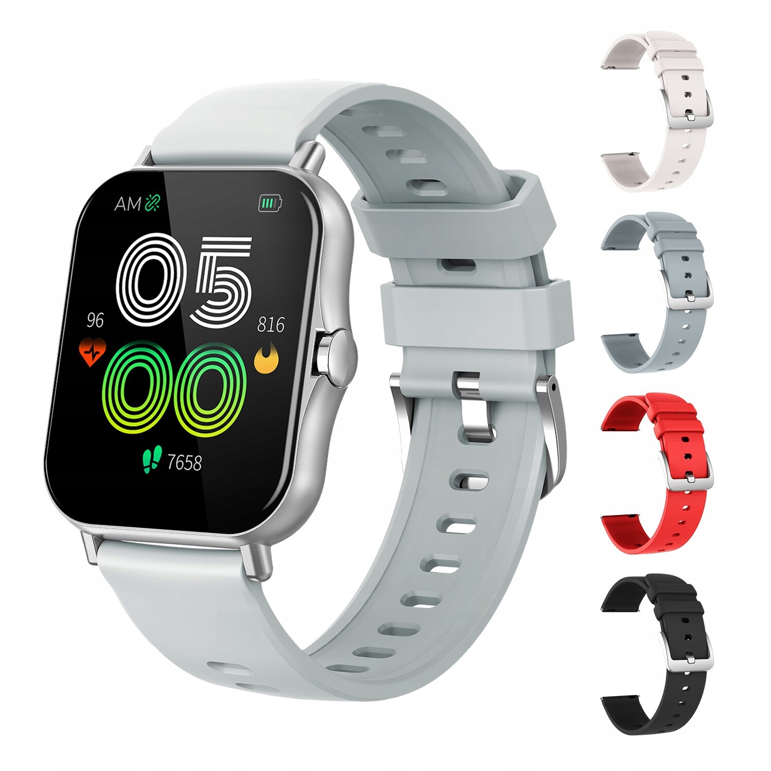 Unisex hodinky - Smartwatch Watch-Silver so 4 pruhmi