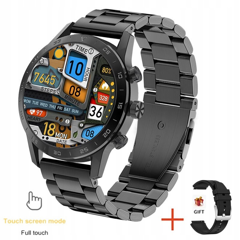 Unisex hodinky - Smartwatch Watch-Stal čierna