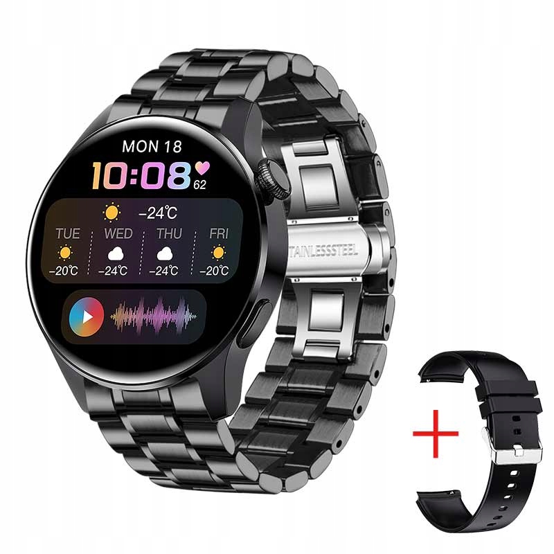 Unisex hodinky - Smartwatch Watch-Stal Black2