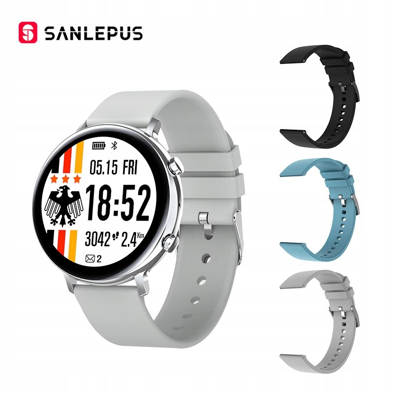 Unisex hodinky - Smartwatch Watch-Gray s 3 pruhmi