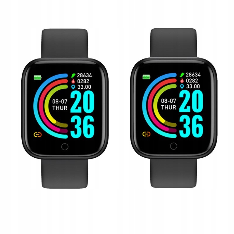 Unisex hodinky - Smartwatch Watch-All Black 2 PC.