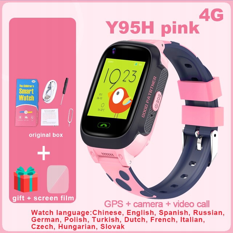 Unisex hodinky - Smartwatch Watch-Y95H Pink American Version
