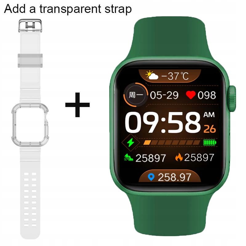 Unisex hodinky - Smartwatch Watch-Green remienok s pridaním TM