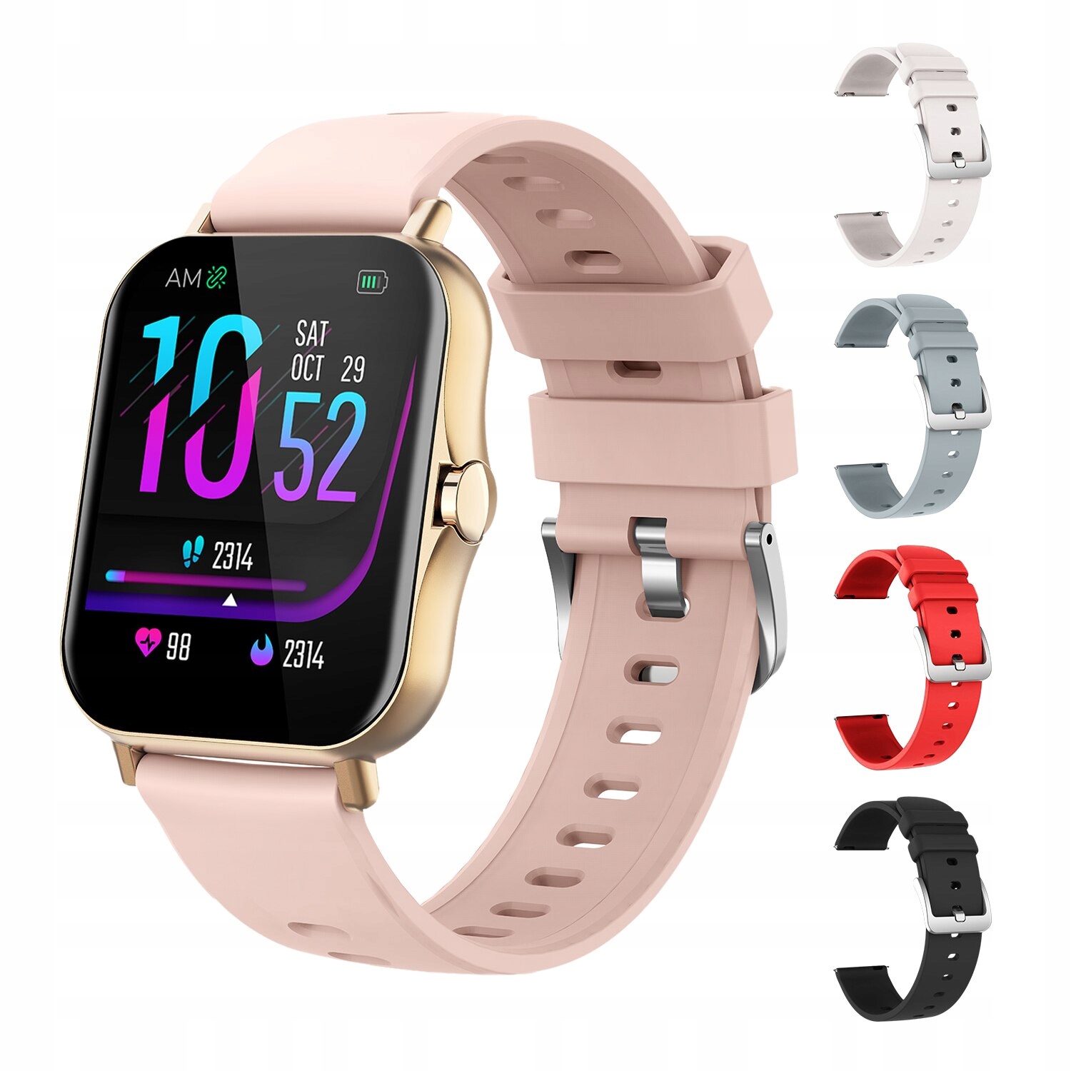 Unisex hodinky - Smartwatch Watch-Gold so 4 pruhmi