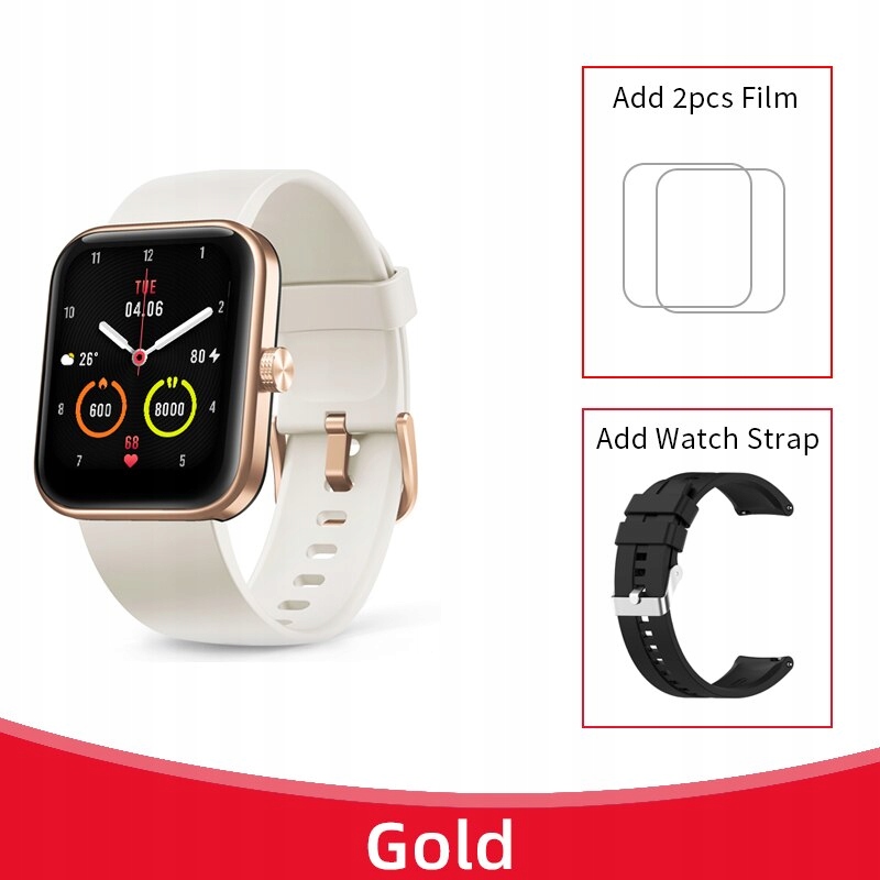Unisex hodinky - Smartwatch Watch-Gold n čierny pás