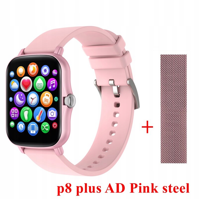 Unisex hodinky - Smartwatch Watch-Ad ružová oceľ