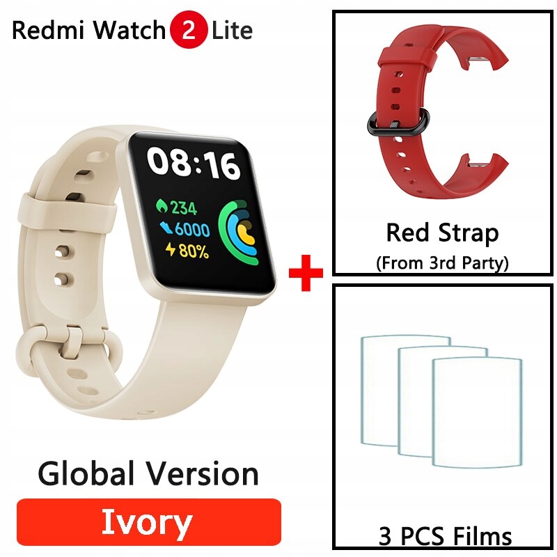 Unisex hodinky -  Smartwatch Watch-Ad Red Belt n film